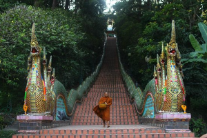 Stairs up to Wat Doi Suthep temple